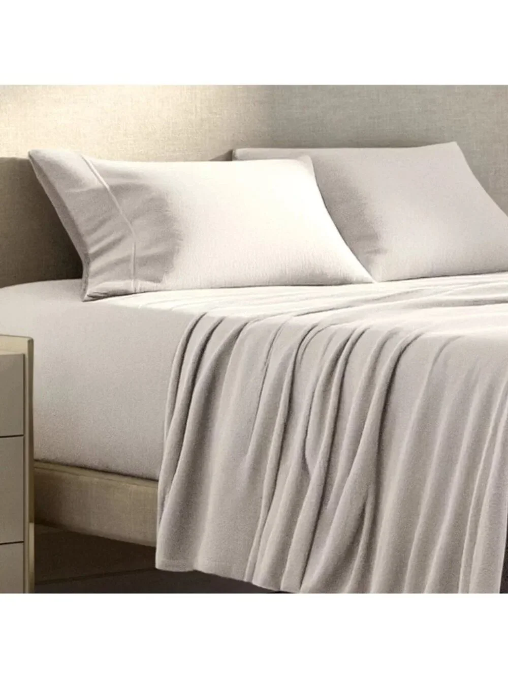 Bare Home King Size Polar Fleece 100% Poly Cream Color 4 Piece Sheet Set NWOT